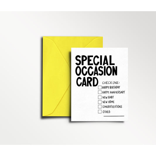 Special Occasion Card (check the box to indicate WHICH special occasion) - Greet
